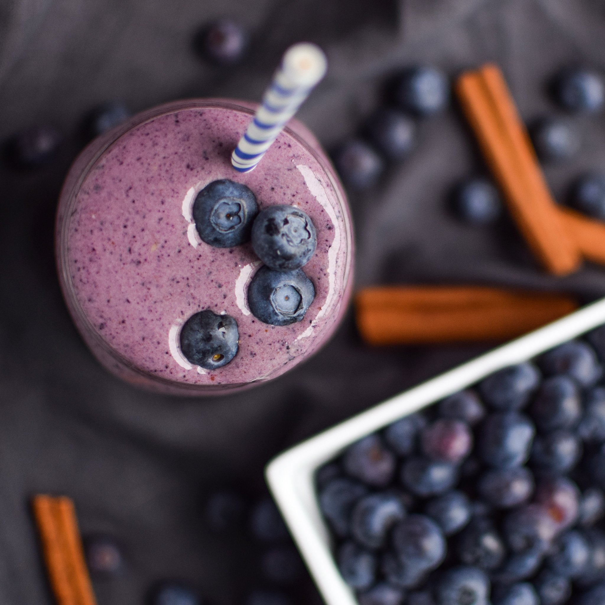 PB2 Peanut Butter Powder Blueberry Cinnamon Smoothie